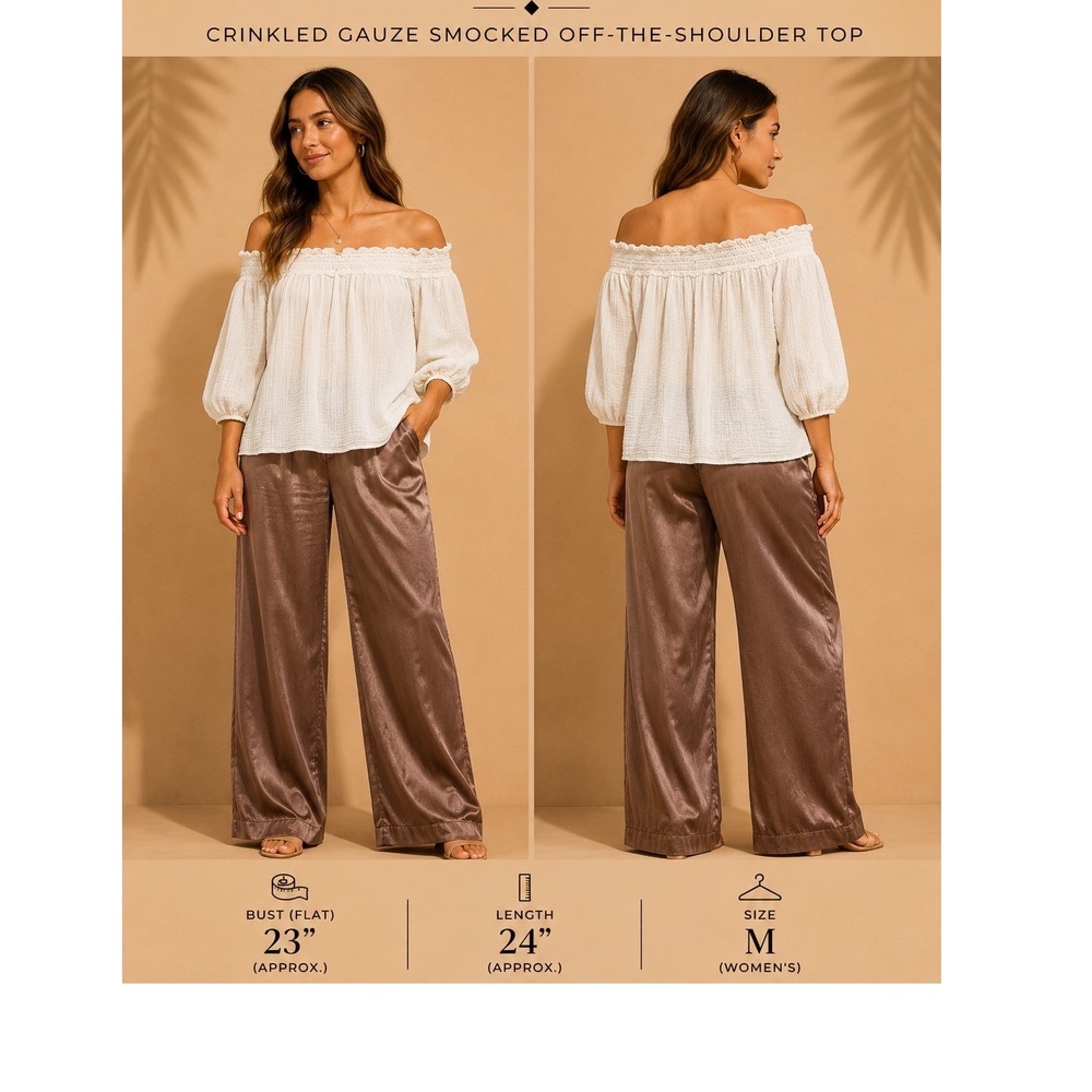 Cupshe White Off The Shoulder Lace Trim Gauze Blouse Medium CAA07B3M012CC